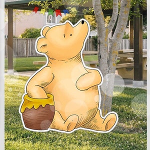 Cutout Decor Classic Winnie the Pooh with Honey Pot Baby Shower|Birthday Party Cutout Prop|Stand Up Prop Yard decor DIGITAL DOWNLOAD 0001