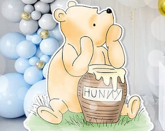 Cutout Decor Winnie The Pooh, Classic Winnie the Pooh Baby Shower | Birthday Party Cutout Prop | Stand Up Prop DIGITAL DOWNLOAD 0001