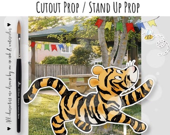 Cutout Decor Winnie The Pooh Collection Tigger, Baby Shower, Birthday Party Big Decor, Cutout Prop /Stand Up Prop DIGITAL DOWNLOAD 0001