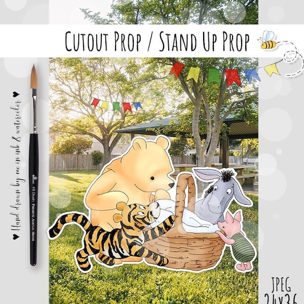 Big Decor Winnie The Pooh Classic Baby Shower|Birthday Party Cutout Prop|Stand Up Prop|Yard decor Pooh Piglet Eeyore Tiger DOWNLOAD 0001