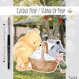 Big Decor Classic Winnie The Pooh Baby Shower|Birthday Party Cutout Prop|Stand Up Prop|Yard decor Pooh Piglet Eeyore DIGITAL DOWNLOAD 0001