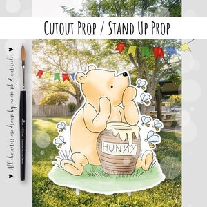 Double-sided Cake Topper Classic Winnie the Pooh Baby Shower Oh Baby 5x7  DIGITAL Download 0001 