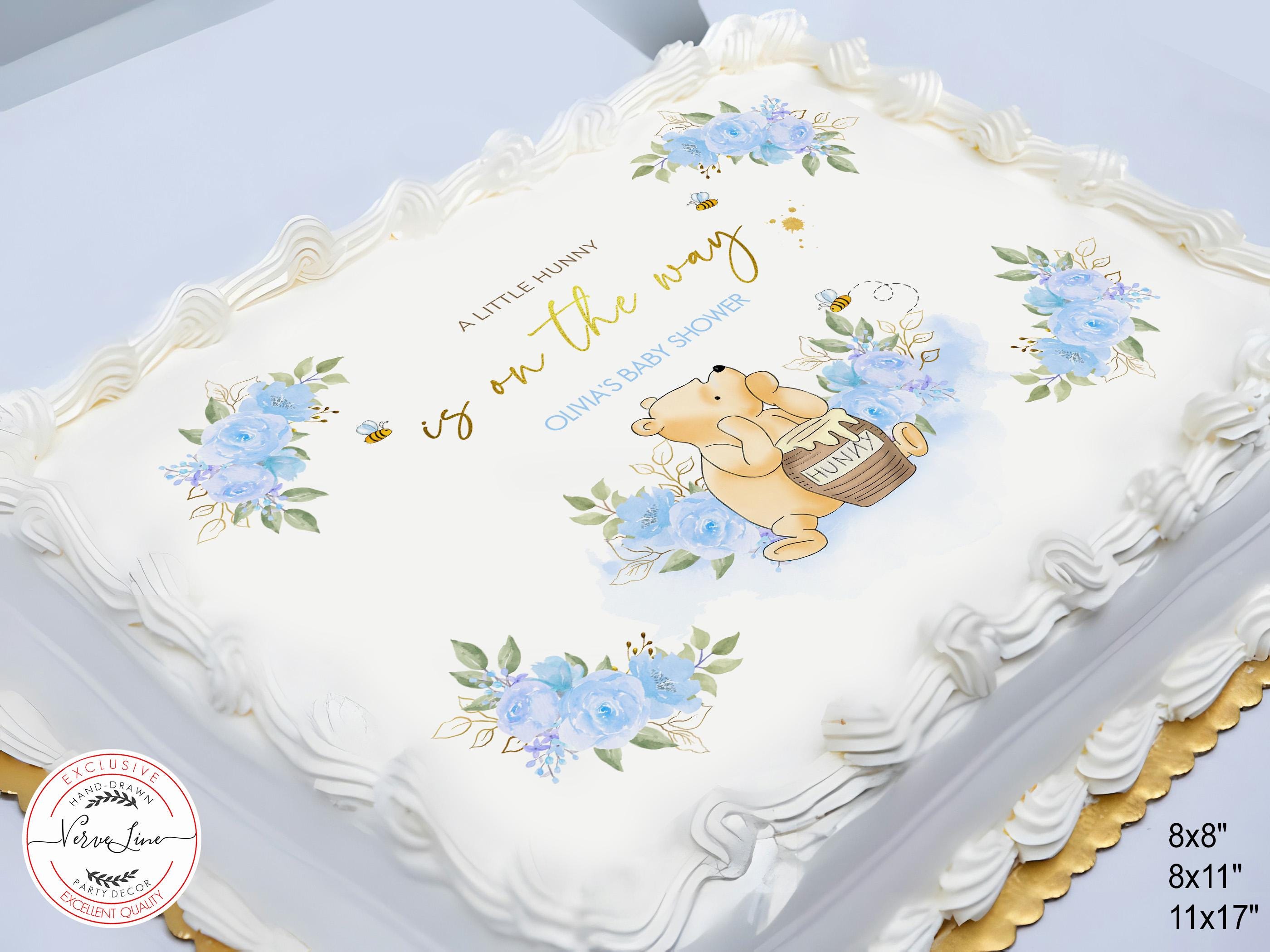 Editable Cake Topper Classic Winnie the Pooh Printable Baby Shower