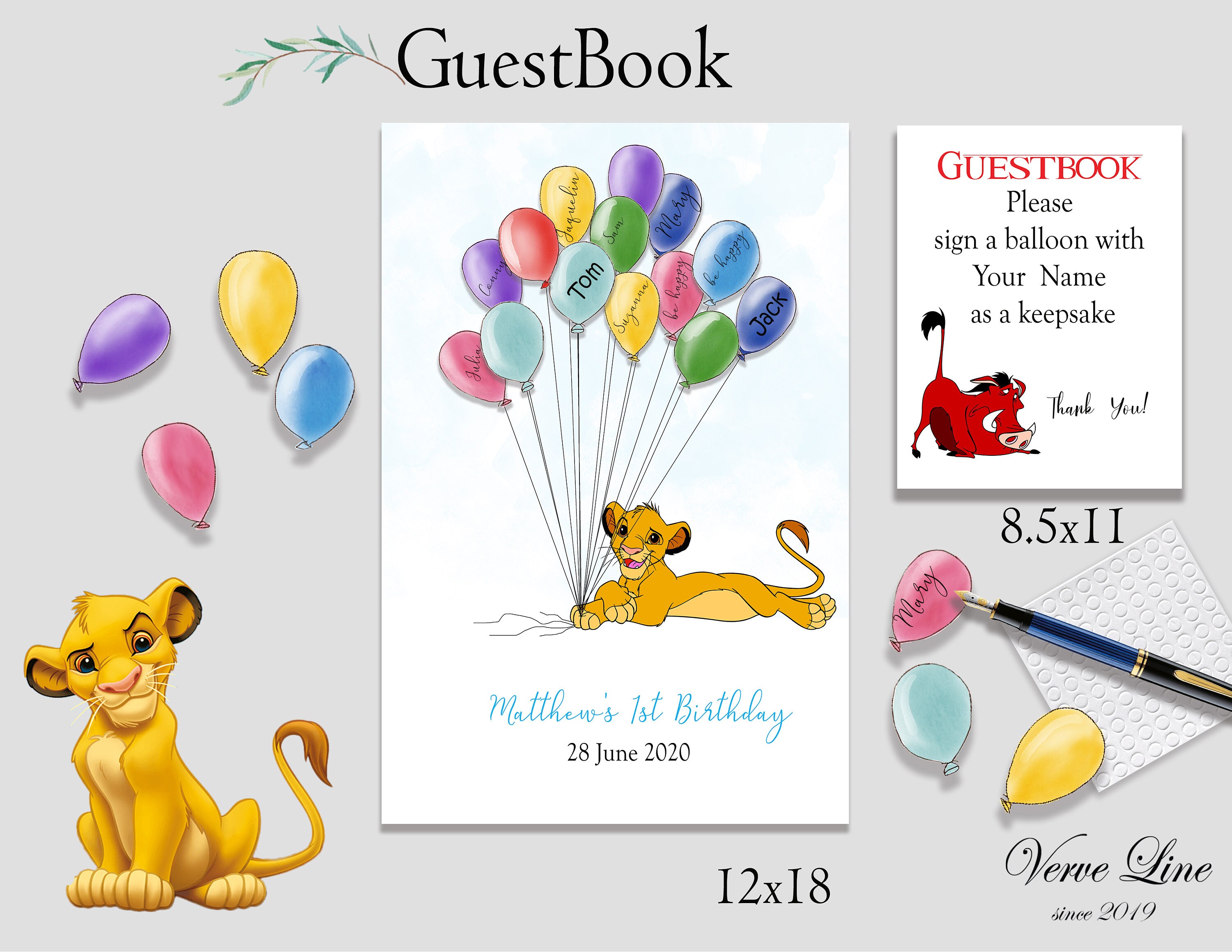 Lion king baby shower labels