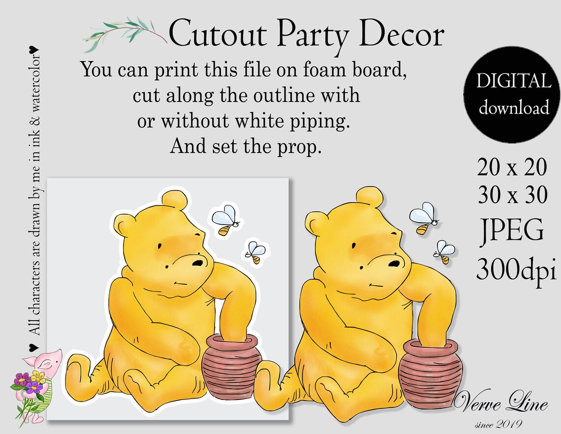 Classic Winnie the Pooh Cutout Decor Baby Shower Birthday | Etsy
