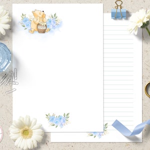 Classic Winnie the Pooh Printable Stationery Lined Unlined Paper ...