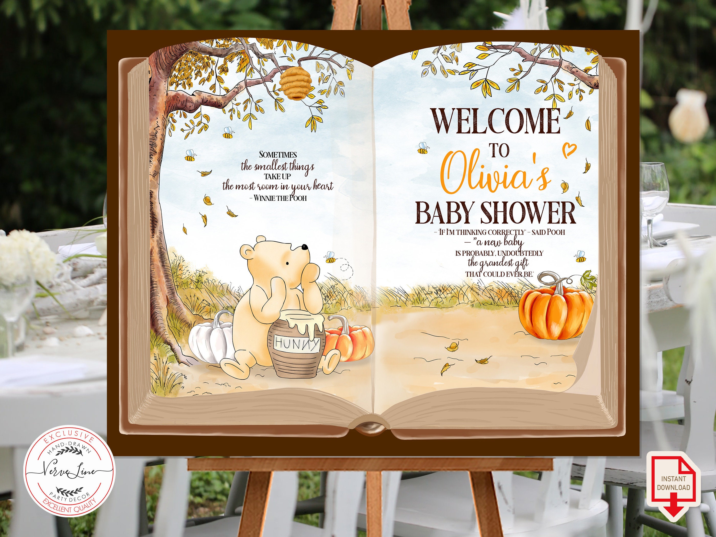 Classic Winnie the Pooh Autumn Printable Stationery Lined Unlined Paper ...