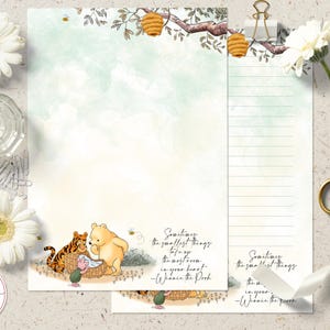 Classic Winnie the Pooh Printable Stationery Lined Unlined Paper ...