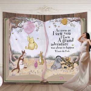BIG Backdrop Banner for a Girl Winnie the Pooh Baby Shower| Birthday Party | Hundred Acre Wood Design | Digital 0001 HAW