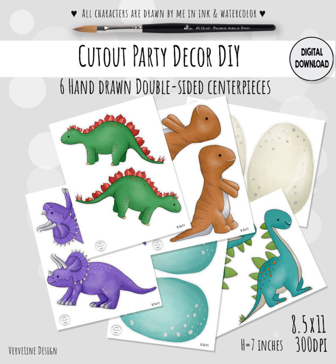 Dinosaur Birthday Party Printable Centerpieces Set 2 Cake - Etsy