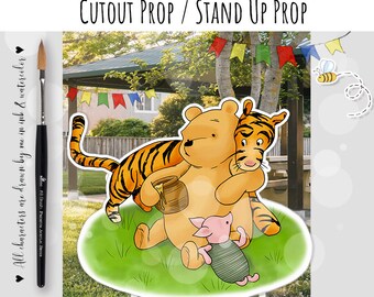 Cutout Decor Classic Winnie The Pooh Baby Shower|Birthday Party Cutout Prop |Stand Up Prop Yard decor Piglet in green DIGITAL DOWNLOAD 0001