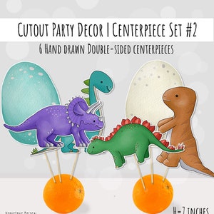 Dinosaur Birthday Party Printable Centerpieces Set #2 Cake Topper Table ...