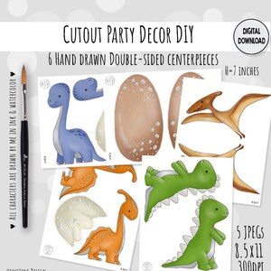 Dinosaur Birthday Party Printable Centerpieces Set #1 Cake Topper Table ...