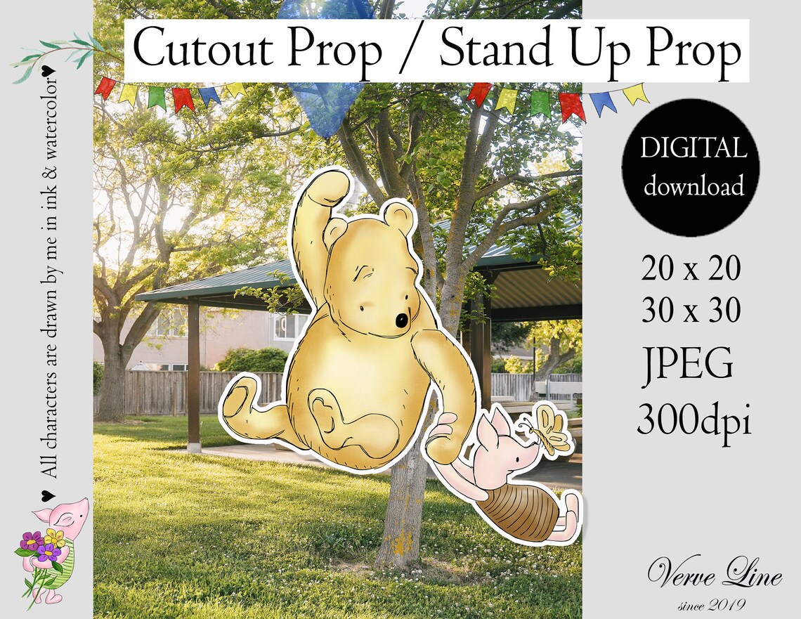 Classic Winnie the Pooh Vintage Cutout Decor Baby Shower | Etsy