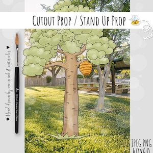 Ausschnitt Winnie The Pooh Baum mit Bienenstock Klassische Dekoration für eine Babyparty oder Geburtstagsparty Stand Up Prop Yard Dekor DIGITAL DOWNLOAD 0001 WHY