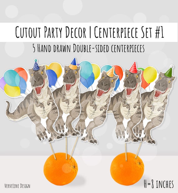 Printable Dinosaur Centerpieces Set 1 Birthday Party Cake - Etsy