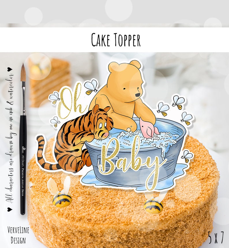  MEMOVAN Winnie Cake Topper Oh Baby Classic The Pooh Cake  Cupcake Topper Winnie Pooh Cake Decoration for Kids Boys' Birthday Baby  Shower Party Supplies : Grocery & Gourmet Food
