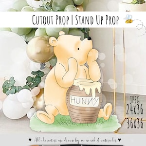 Cutout Decor Winnie The Pooh, Classic Winnie the Pooh Baby Shower, Birthday Party, Cutout Prop /Stand Up Prop DIGITAL DOWNLOAD 0001