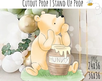 Recorte decoración Winnie The Pooh, clásico Winnie the Pooh Baby Shower, fiesta de cumpleaños, recorte Prop /Stand Up Prop DESCARGA DIGITAL 0001