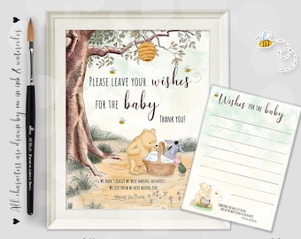 Winnie The Pooh Wishes For Baby Card Etsy