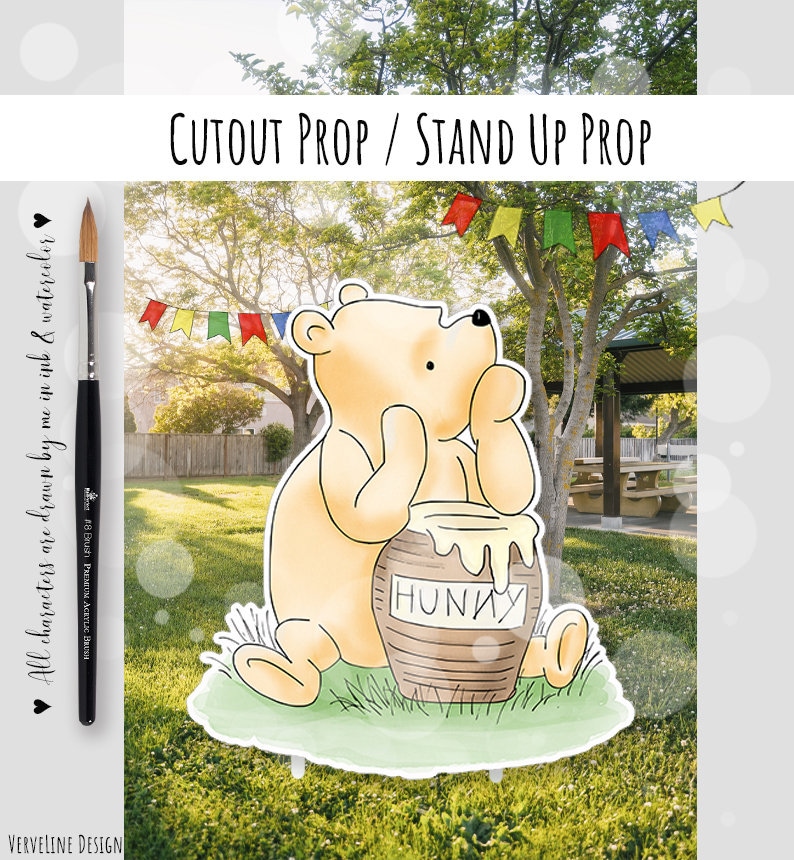 Cutout Decor Winnie The Pooh, Classic Winnie the Pooh Baby Shower, Birthday Party, Cutout Prop /Stand Up Prop DIGITAL DOWNLOAD 0001 image 6