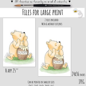 Cutout Decor Winnie The Pooh, Classic Winnie the Pooh Baby Shower, Birthday Party, Cutout Prop /Stand Up Prop DIGITAL DOWNLOAD 0001 image 4