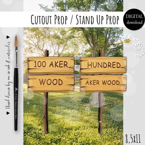 Cutout Decor Classic Winnie the Pooh Baby Shower | Birthday Party Wooden Sign 100 HUNDRED AKRE Wood, DIGITAL Download 0001