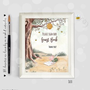 Please Sign Our Guest Book Sign Classic Winnie the Pooh Baby Shower|Birthday Party Sign DIGITAL Download  0001VS