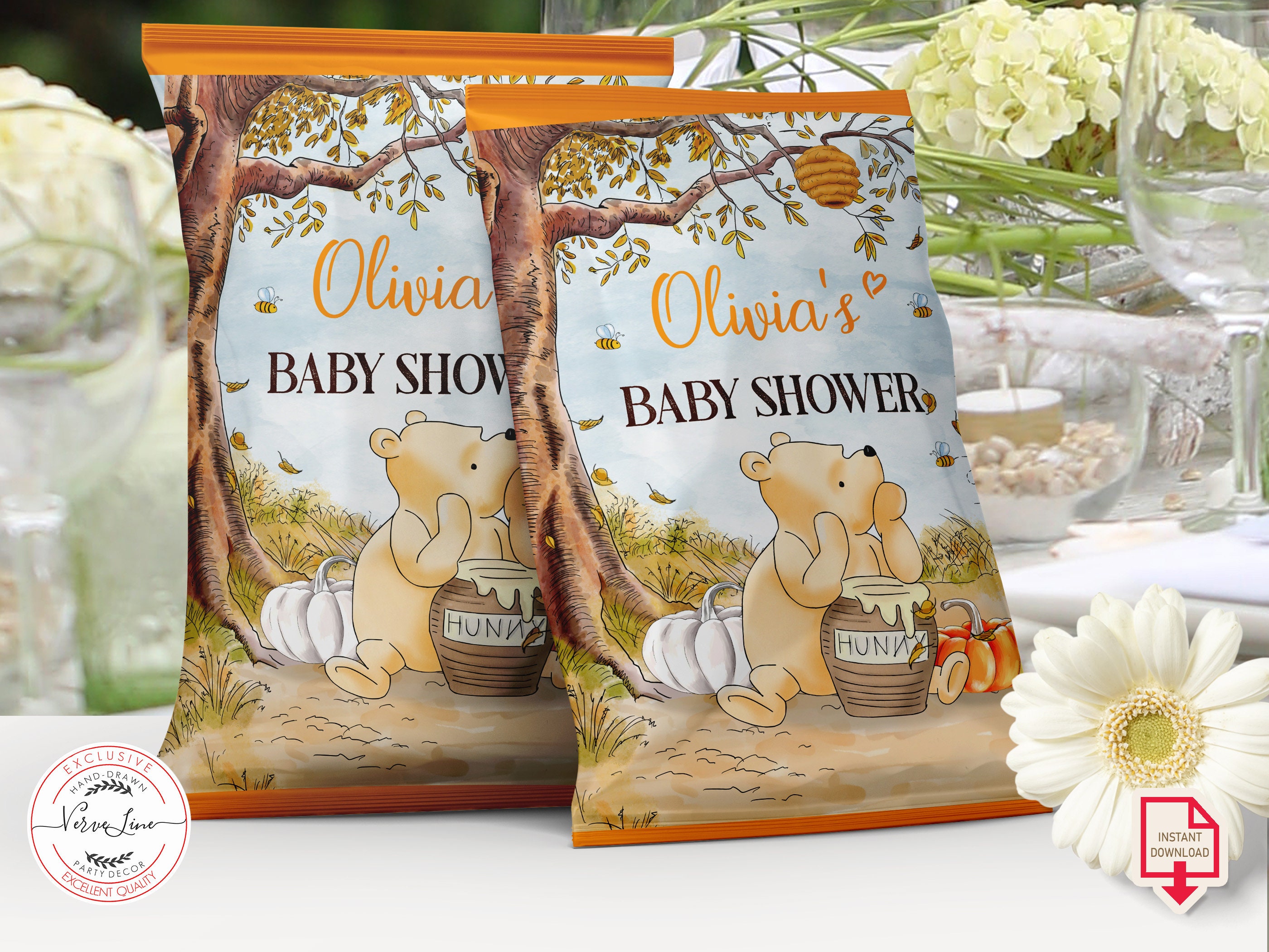 Classic Winnie the Pooh Autumn Printable Stationery Lined Unlined Paper ...