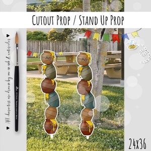 Yard Decor Honey Pots Cutout Prop|Stand Up Prop Big decor Baby Shower|Birthday Party Classic Winnie the Pooh Collection   0001