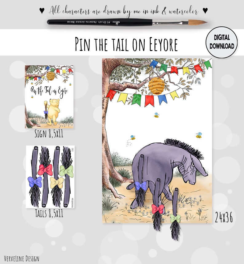 Big Gamepin the Tail on Eeyore Game Classic Winnie the Pooh Etsy