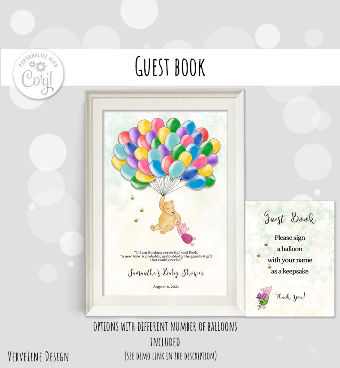 Editable Guest Book Classic Winnie the Pooh Baby Shower Party Etsy
