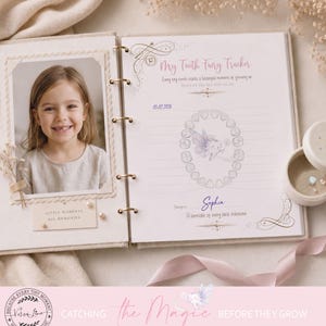 Tooth Fairy Tracker Printable | Baby Tooth Keepsake Page | Lost Tooth Chart for Kids | Tooth Fairy Baby Book Insert Instant Download 0045