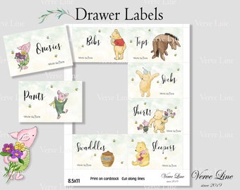 Drawer Labels Classic watercolor, Organization for baby  Boy Girl, Baby Shower Gift Printable DIY 0001