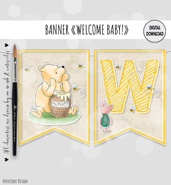 Bannière 'Welcome Baby Boy' - Décoration Naissance, 300x15 Cm, Papier Bleu