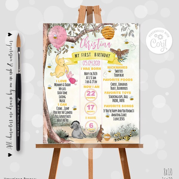 Winnie The Pooh Birthday Cards Winnie The Pooh Girls Birthday Card 1 9