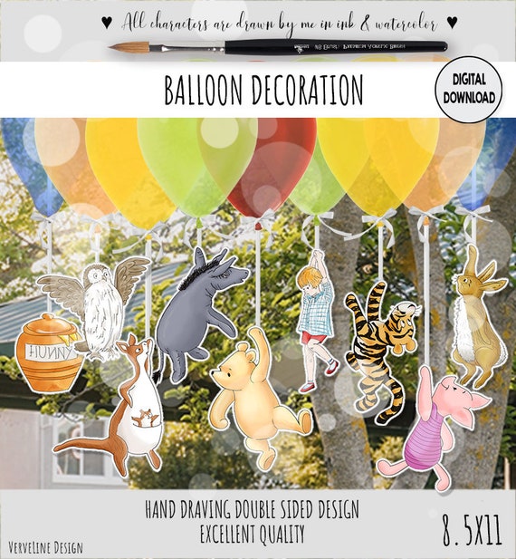 Hanging Double Sided Balloon Decoration Classic Winnie and Friends