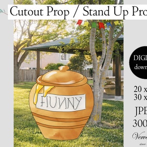Hunny Pot Cutout Decor for Baby Shower or Birthday Party Winnie the Pooh Honey Pot Cutout Prop | Stand Up Prop DIGITAL DOWNLOAD 0001