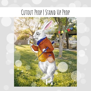 White Rabbit Cutout from Alice in Wonderland for Birthday and Baby Shower Party, Stand Up Prop, DIGITAL DOWNLOAD 0020