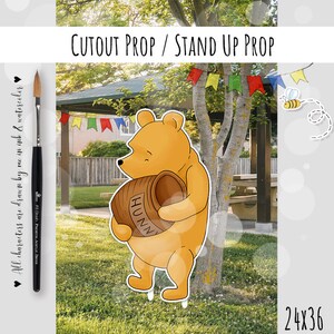 Ausschnitt-Dekor Klassischer Winnie Puuh mit Honigtopf-Babyparty-Geburtstags-Party-Schnitt-Prop|Stand Up Prop Yard Dekor DIGITAL DOWNLOAD 0001