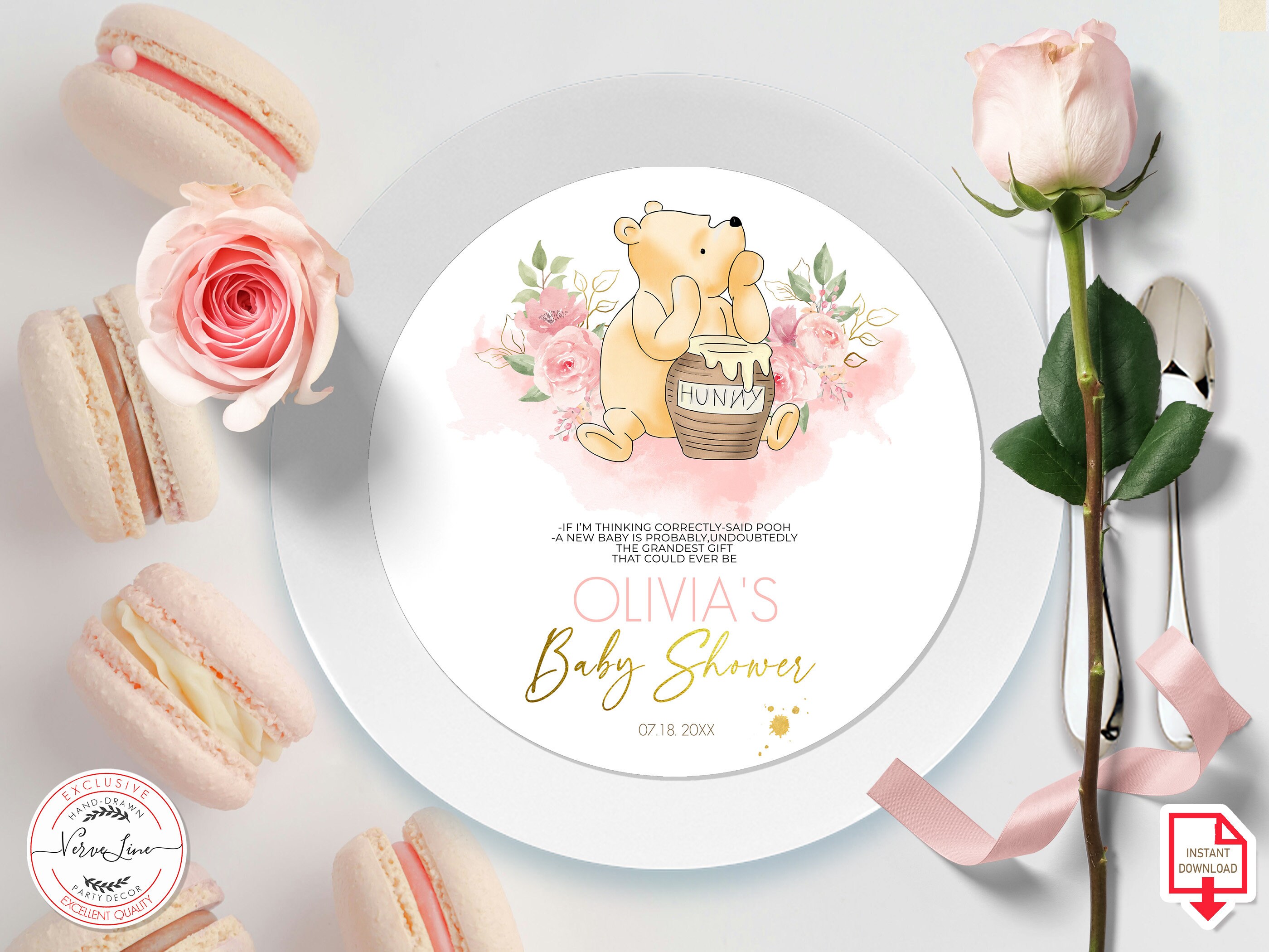 Classic Winnie the Pooh Printable Stationery Lined Unlined Paper ...