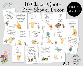 Baby Shower decor (banner,card,garland,etc) Set of 16 Classic Quote, 5x7   PRINTABLE  DIGITAL DOWNLOAD 0001