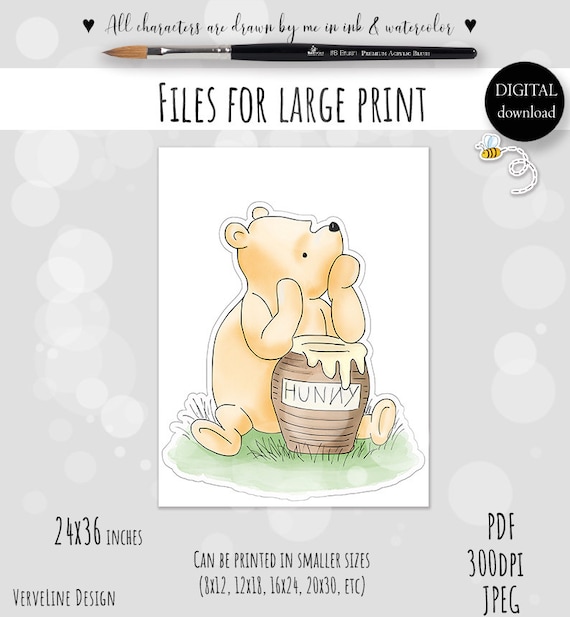21 Classic Winnie the Pooh Baby Shower Cupcake Toppers Vintage Winnie the  Pooh Printable Party Decorations Cutout Prop PNG, PDF 