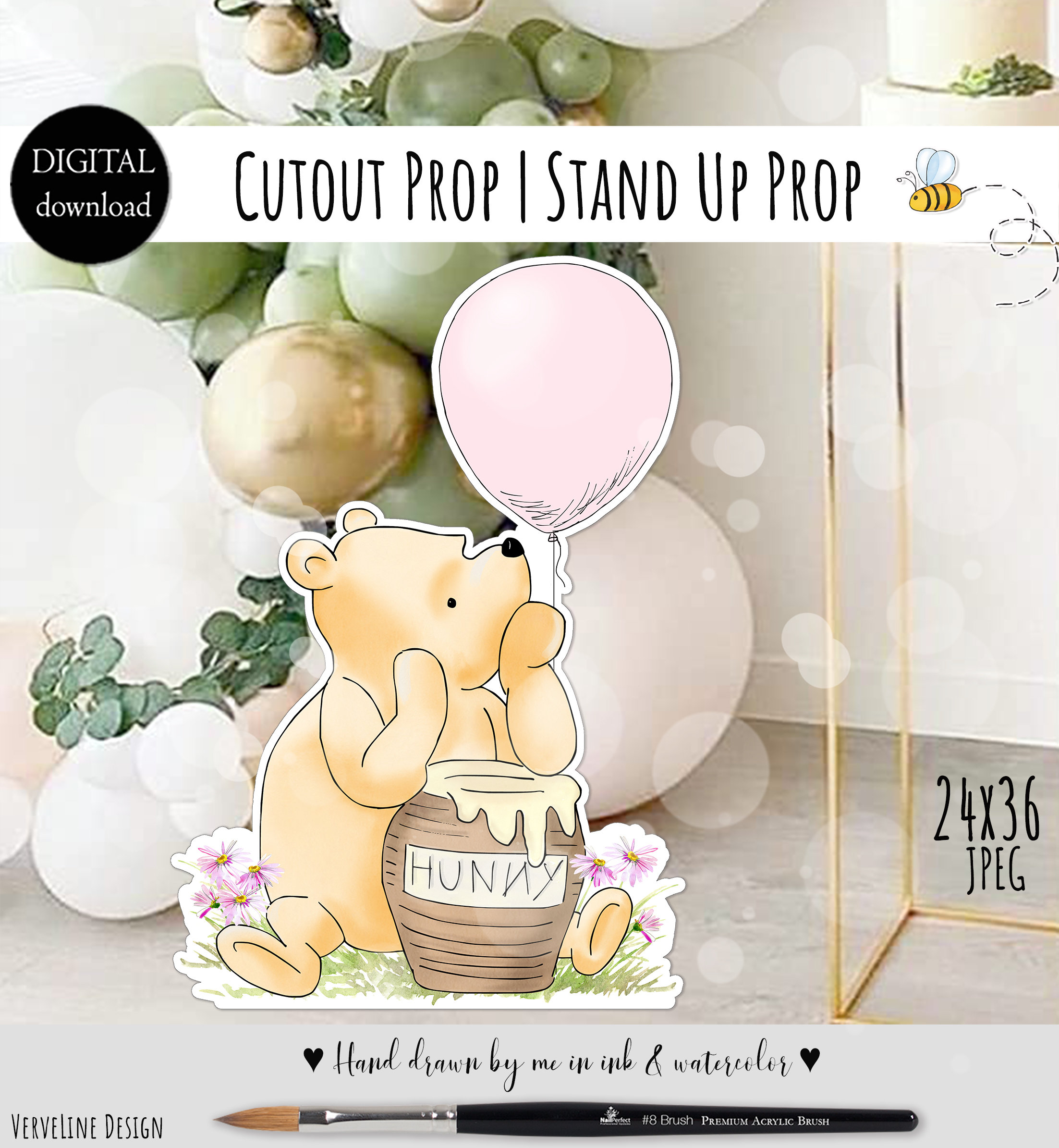 Hunny Pot Cutout Decor for Baby Shower or Birthday Party Winnie the Pooh  Honey Pot Cutout Prop Stand up Prop DIGITAL DOWNLOAD 0001 -  Israel