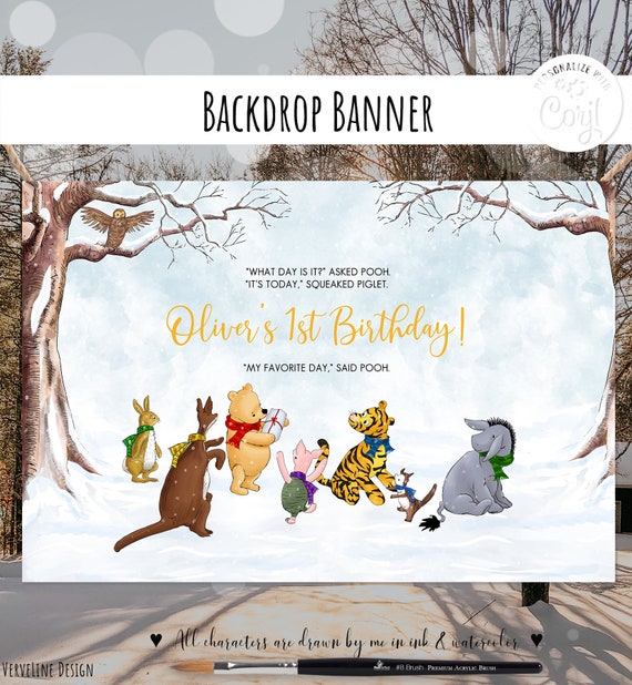 Toile de fond classique Winnie l'ourson pour fête | FindTheDeal