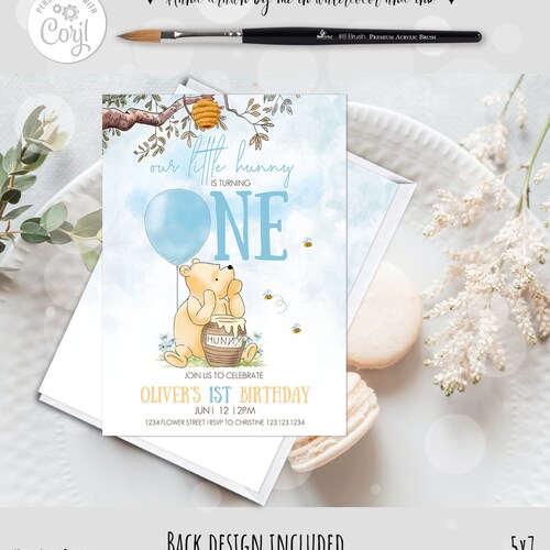 Winnie the Pooh 1st Birthday Invitation Classic Pooh First Etsy