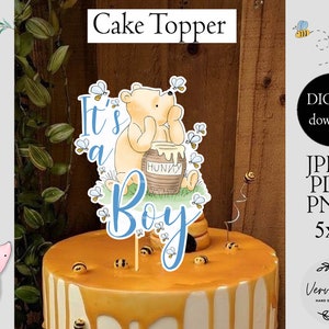 Janice træt af Væve Cake Topper Classic Winnie the Pooh Baby Shower It's a Boy - Etsy Israel