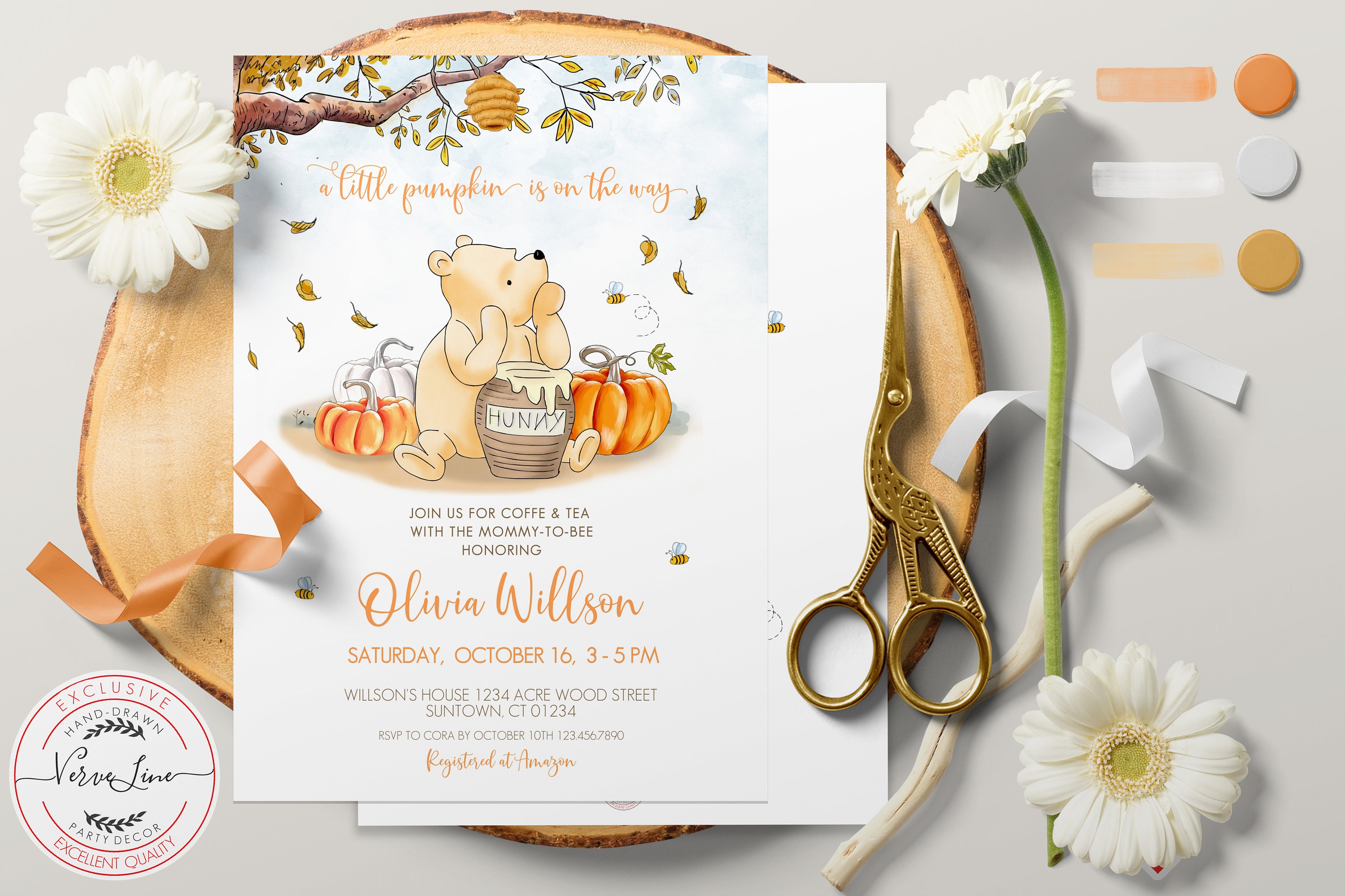 Classic Winnie the Pooh Autumn Printable Stationery Lined Unlined Paper ...