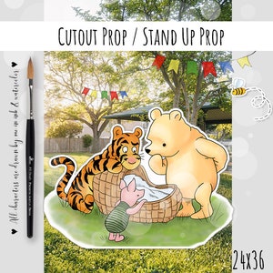 Cutout Decor Classic Winnie The Pooh Baby Shower|Birthday Party Cutout Prop |Stand Up Prop Yard decor Piglet in green DIGITAL DOWNLOAD 0001