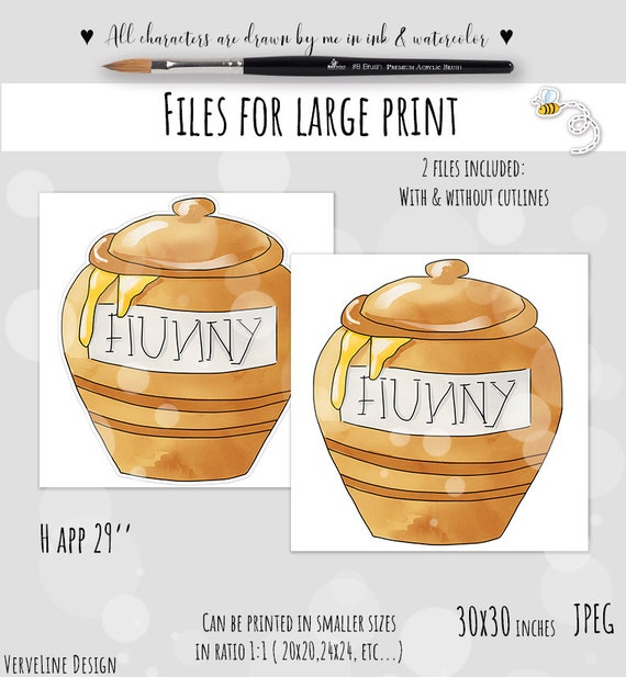 Hunny Pot Cutout Decor for Baby Shower or Birthday Party Winnie the Pooh  Honey Pot Cutout Prop Stand up Prop DIGITAL DOWNLOAD 0001 -  Israel